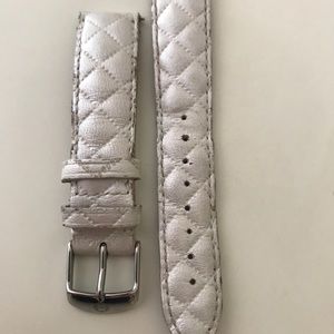 Michele Pearl White Quilted Leather Strap